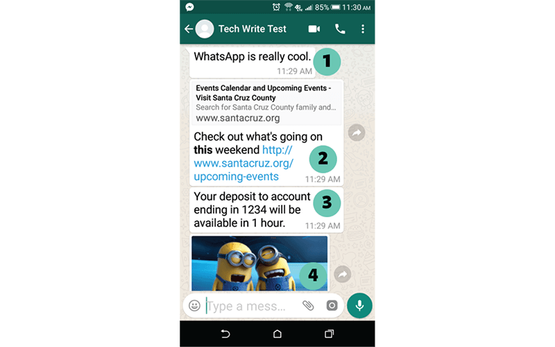 Whatsapp chat screenshot